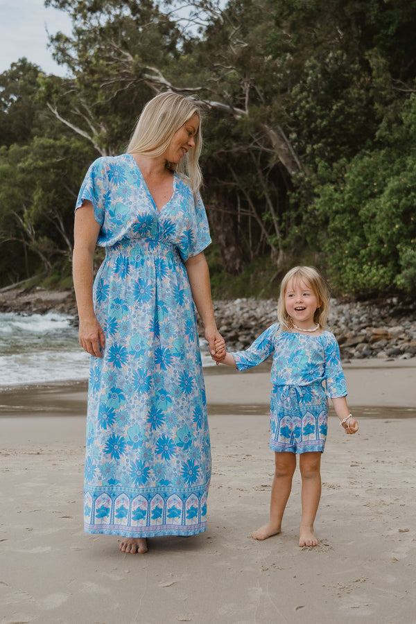 Azure Maya Maxi Dress